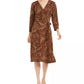 Charter Club Women's Leopard-Print Reversible Wrap Dress Beige Size X-Small