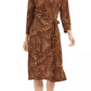 Charter Club Women's Leopard-Print Reversible Wrap Dress Beige Size X-Small