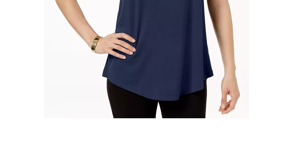 JM Collection Women's Scoop Neck Tank Top Grey Size X-Small