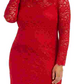 Jump Apparel Women's Dress Romantic Plus Sheath Lace Red Size 2X
