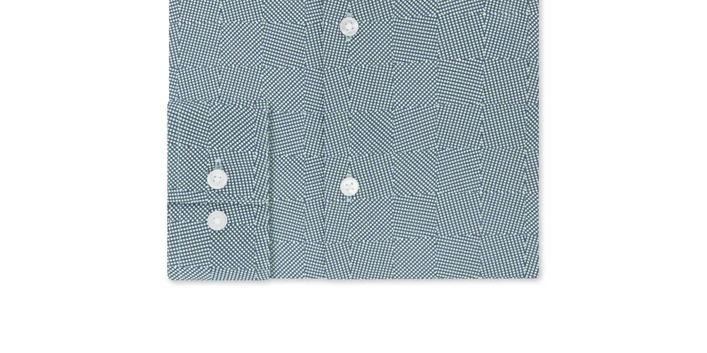 Calvin Klein Men's Steel Slim-Fit Non-Iron Performance Stretch Print Dress Shirt Green Size 17X32-33