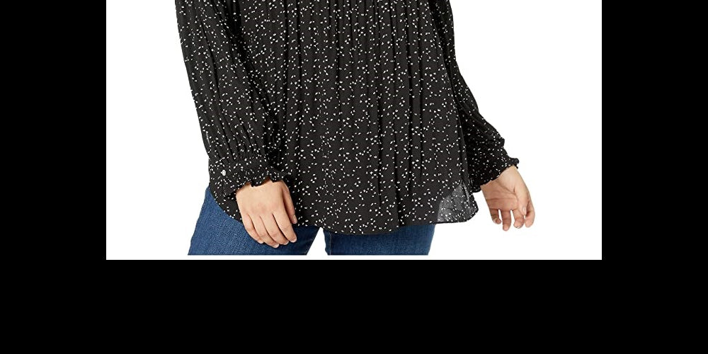 Ralph Lauren Women's Plus Georgette Blouse Clothing Black Size 1X