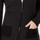 Karen Scott Women's Petite Textured Zip-Front Cardigan Black Size PSM