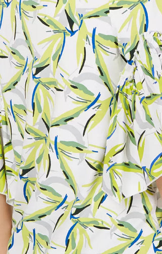 Alfani Women's Petite Bell-Sleeve Printed Top White Size PXL