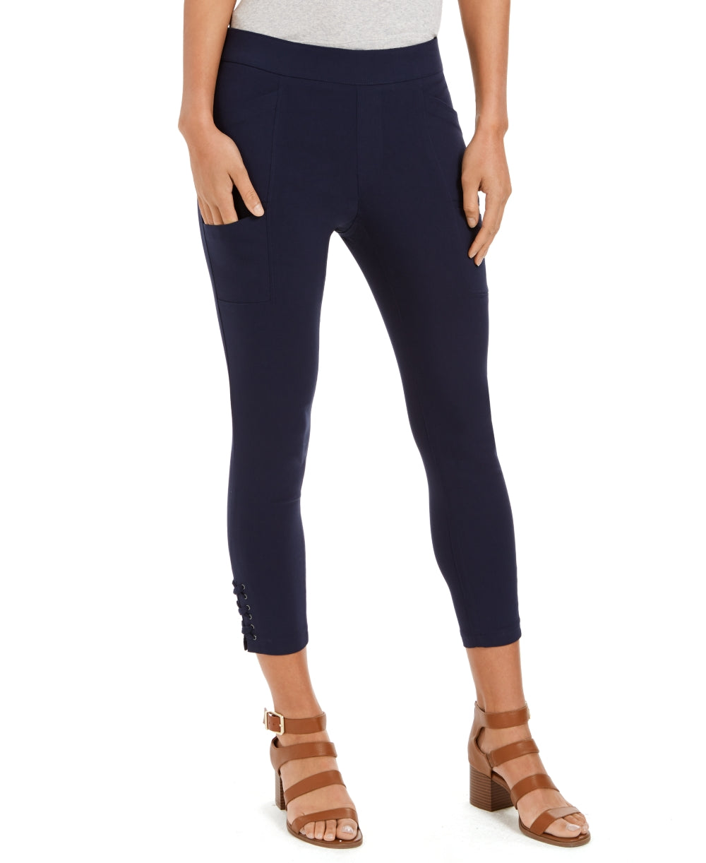 Style & Co Women's Cropped Utility Pants Blue Size 8