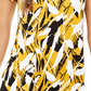 Alfani Women's Printed Round Hem T Shirt Yellow Size Petite Small