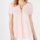 JM Collection Women's Petite Metallic-Trim Tunic Peach Size Petite Medium