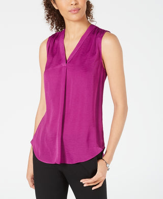 Alfani Women's Petite V-Neck Tank Top Pink Size 44