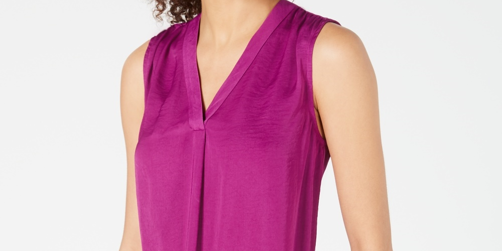 Alfani Women's Petite V-Neck Tank Top Pink Size 44