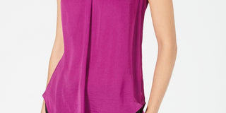 Alfani Women's Petite V-Neck Tank Top Pink Size 44