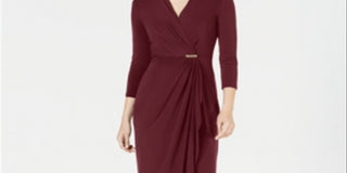 Charter Club Women's Hardware Faux Wrap Dress Red Size XS