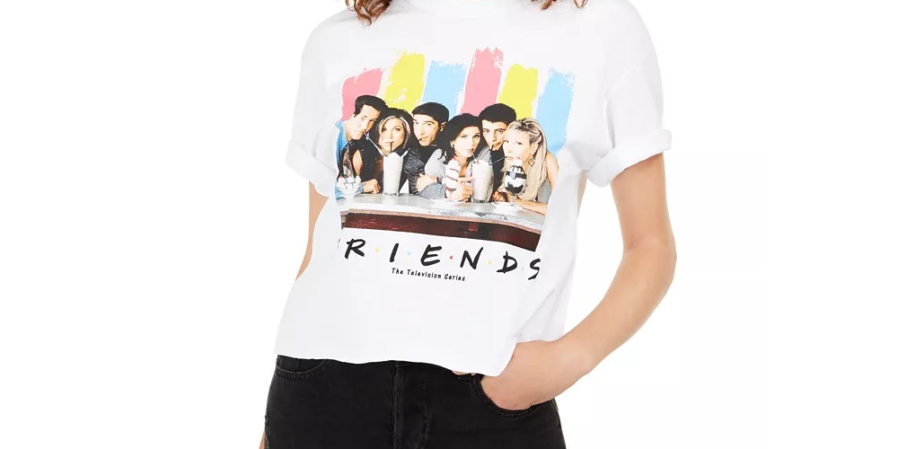 Love Tribe Juniors' Cotton Friends Graphic T-Shirt White Size Medium