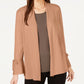 Alfani Women's Tie-Sleeve Cardigan Taupe Size X-Small