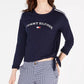 Tommy Hilfiger Women's Sport Logo Side-Tie Sweatshirt Black Size XX-Large