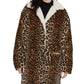 Sanctuary Women's Sierra Animal Print Faux Fur Coat Brown Size X-Small