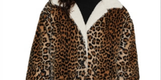 Sanctuary Women's Sierra Animal Print Faux Fur Coat Brown Size X-Small