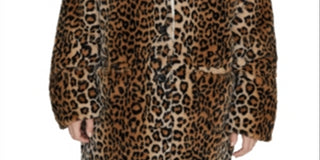 Sanctuary Women's Sierra Animal Print Faux Fur Coat Brown Size X-Small