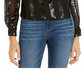 INC International Concepts Women's Sequinned-Stripe Wrap Top Black Size XX-Large