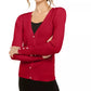INC International Concepts Women's Petite Puff-Sleeve Cardigan Red Size PS