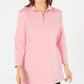 Karen Scott Women's Cotton Half-Zip Mock-Neck Top Purple Size X-Small