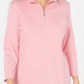 Karen Scott Women's Cotton Half-Zip Mock-Neck Top Purple Size X-Small