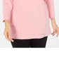 Karen Scott Women's Cotton Half-Zip Mock-Neck Top Purple Size X-Small