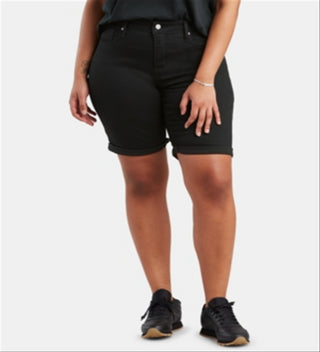 Levi's Women's Plus Shaping Mid Rise Shorts Black Size 24W