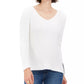 Style & Co Women's Ribbed V-Neck Cotton Sweater Cloud Blue Size XX-Large