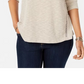 Style & Co Women's Waffle-Knit Top Beige Size XX-Large
