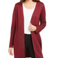 Alfani Women's Metallic Open-Front Cardigan Red Size X-Small