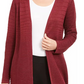 Alfani Women's Metallic Open-Front Cardigan Red Size X-Small