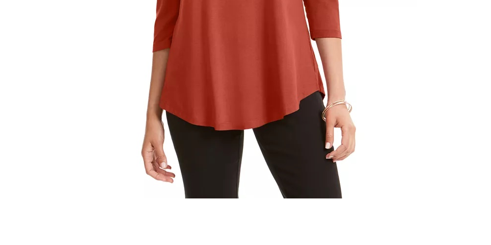 JM Collection Women's Cold-Shoulder Top Red Size X-Large