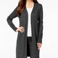 JM Collection Women's Lace-Up-Sleeve Cardigan Regular & Petite Sizes Gray Size Medium