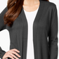 JM Collection Women's Lace-Up-Sleeve Cardigan Regular & Petite Sizes Gray Size Medium