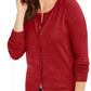 Charter Club Women's Long-Sleeve Button-Front Cardigan Red Size Medium