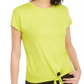 Bar III Women's Tie-Front T-Shirt Green Size Small