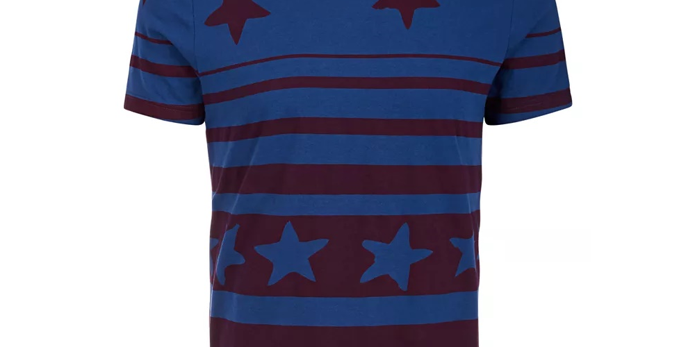 American Rag Men's Stars & Stripes T-Shirt Blue Size XX-Large