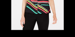 Bar III Women's Sleeveless V-Neck Blouse Black Size Large