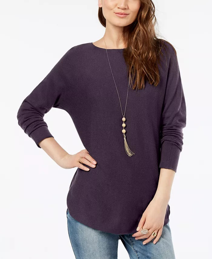 INC International Concepts Women's Shirttail Sweater Purple Size Small