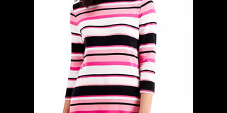 Charter Club Women's Pima Cotton Button-Shoulder Stripe Top Intrepid Blue Size Large