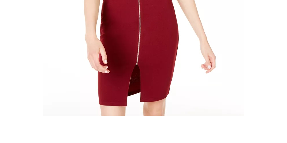 Crave Fame Juniors' Burgundy Sleeveless Body Con Cocktail Dress WineSize Small