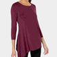 Alfani Women's Asymmetrical-Hem Top Red Size Large