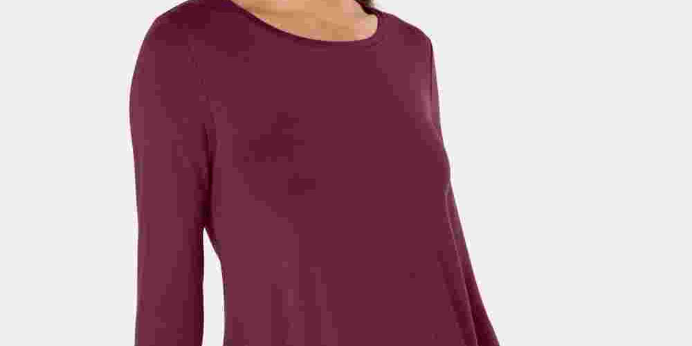 Alfani Women's Asymmetrical-Hem Top Red Size Large