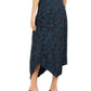 Alfani Women's Printed Asymmetrical MIDI Skirt Blue Size 14