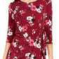 Alfani Women's Printed 3/4-Sleeve Asymmetric Top Red Size Small