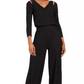 Calvin Klein Women's V-Neck Split-Shoulder Jumpsuit Black Size 12
