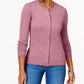 Karen Scott Women's Petite Crew-Neck Cardigan Pink Size PL