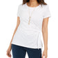 Style & Co Women's Side-Tie Top White Size X-Small