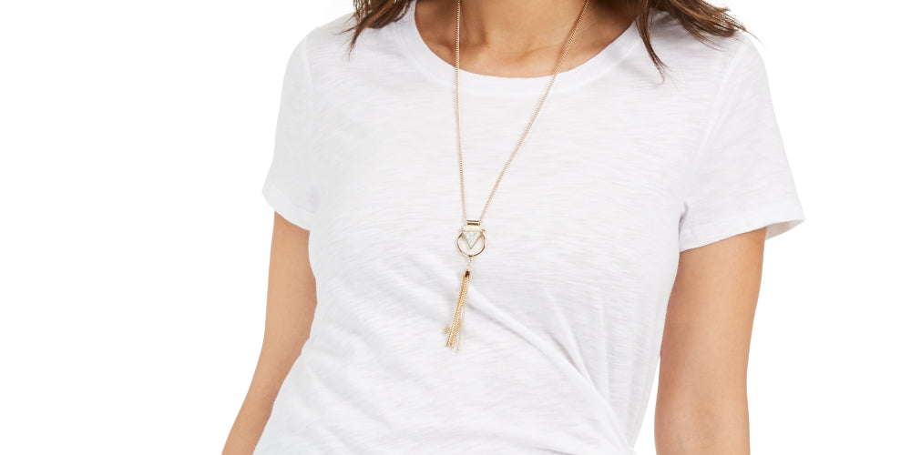 Style & Co Women's Side-Tie Top White Size X-Small