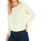 Bar III Women's Dolman Sleeve Jewel Neck Sweater White Size XX-Large